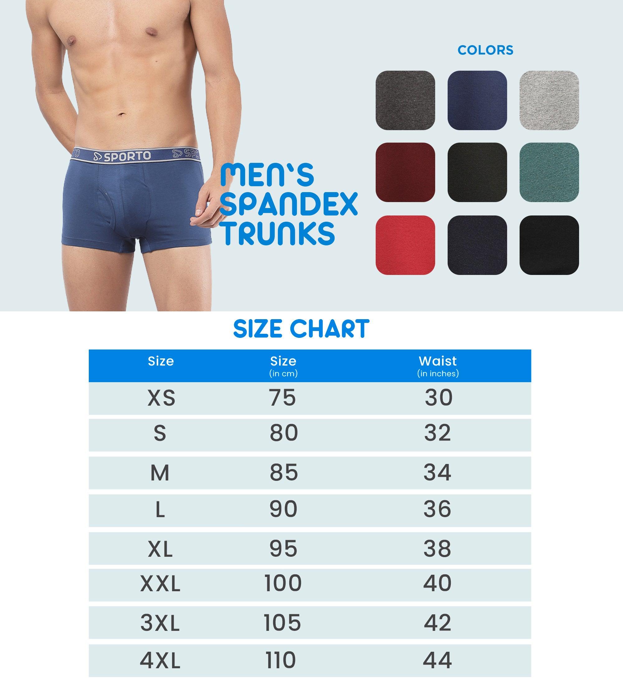 Sporto Men's Spandex Square Trunk Pack of 3 - ( Red, Anthra Melange, Partol Blue )
