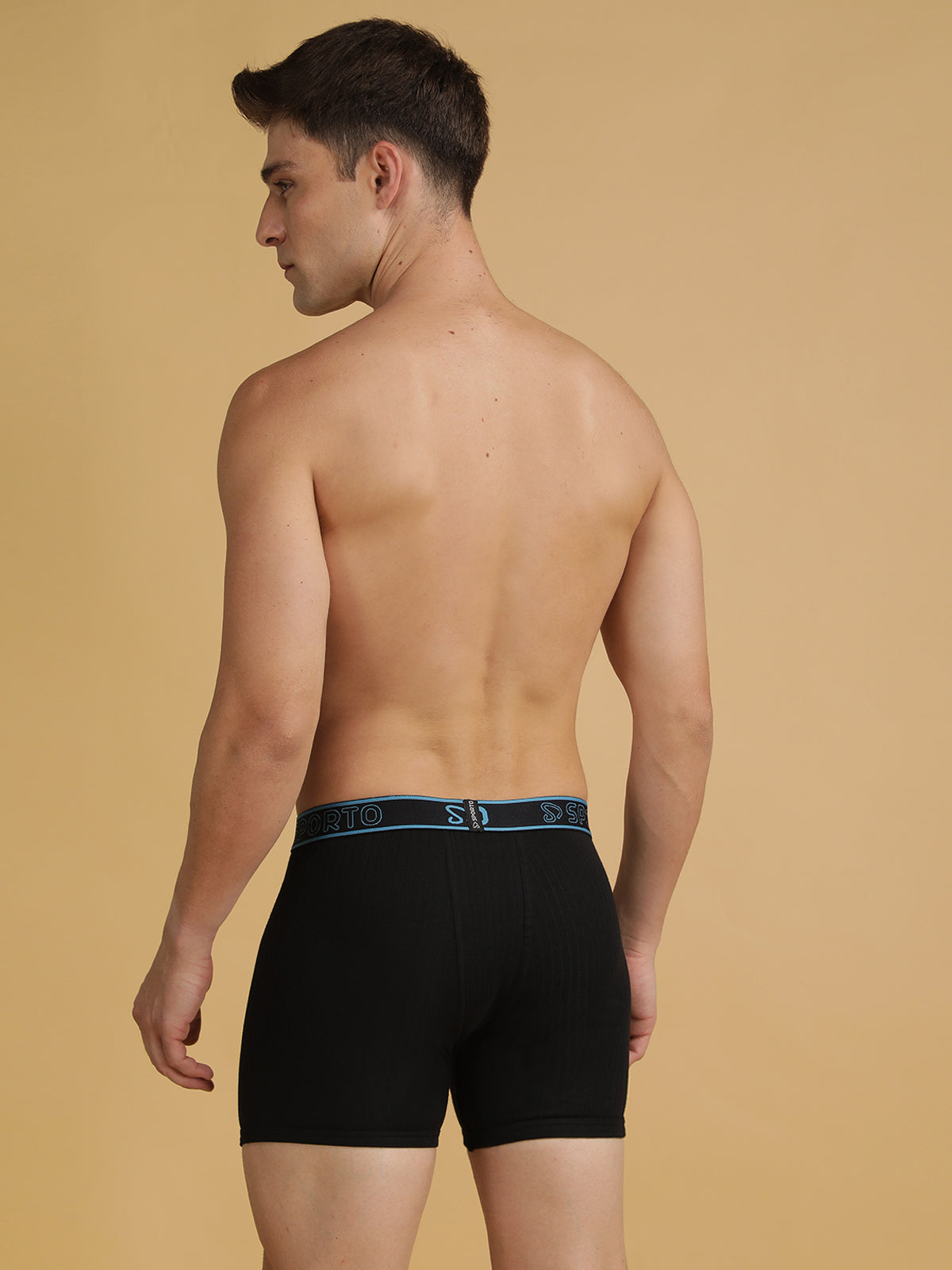 Sporto Men's Cotton Spandex Square Trunks Multicolour pack of 2