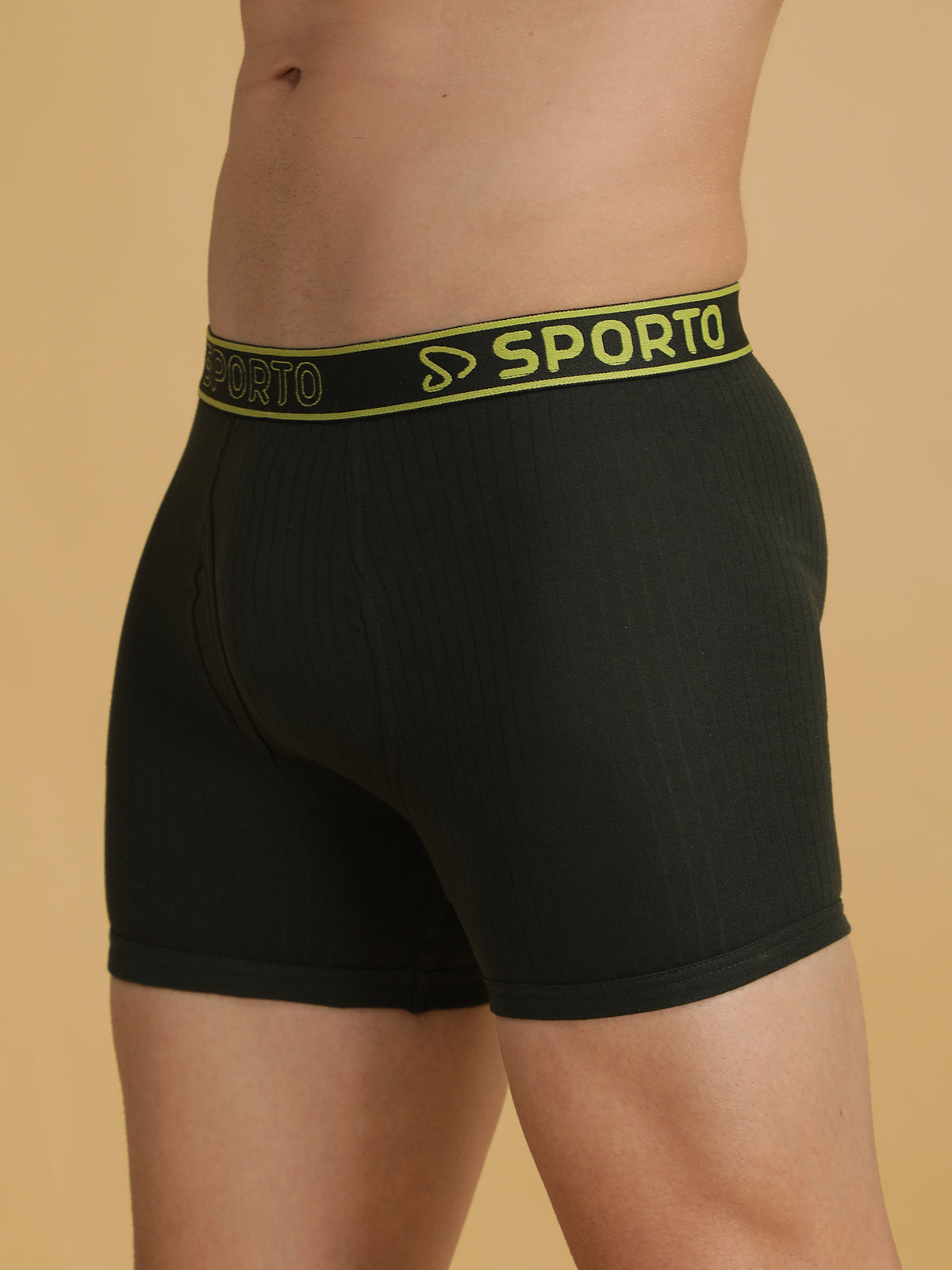 Sporto Men's Cotton Spandex Square Neo Parka Trunks Multicolour pack of 3