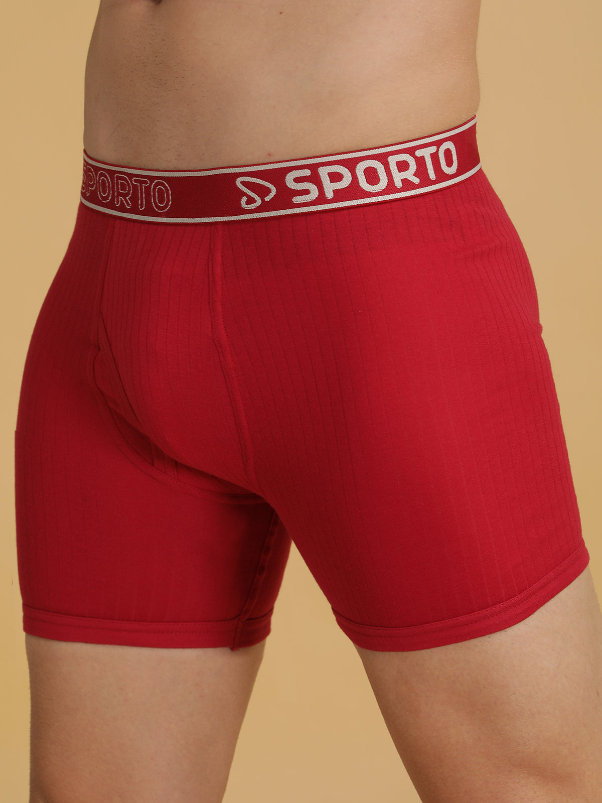 Sporto Men's Cotton Spandex Square Trunks Multicolour pack of 2