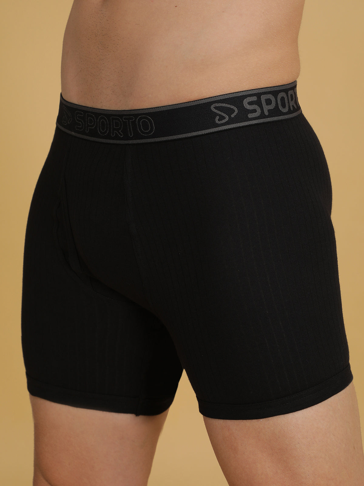 Sporto Men's Cotton Spandex Square Trunks Multicolour pack of 2