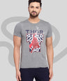 Sporto Men's Thor Printed Half Sleeve T-Shirt - Grey Jaspe