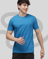 Sporto Men's Fluid Cotton Round Neck T-shirt - Blue