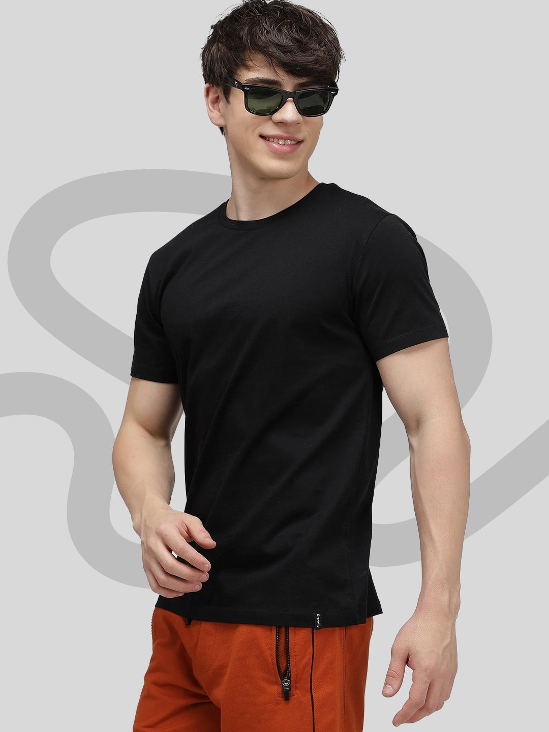 Round Neck Fluyid Cotton Rich, Solid Colour T-shirt Pack of 2