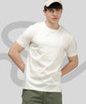 Sporto Men's Fluid Cotton Round Neck T-shirt - Cream