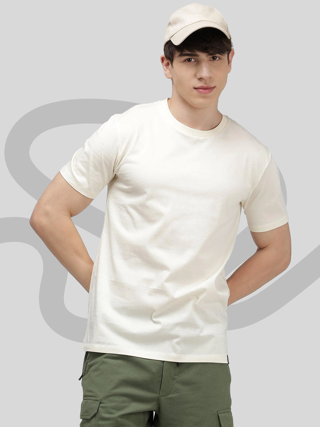 Round Neck Fluyid Cotton Rich, Solid Colour T-shirt Pack of 2