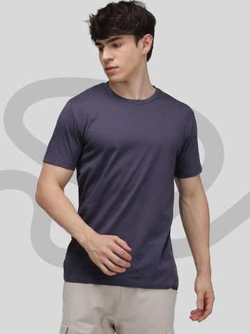 Sporto Men's Fluid Cotton Round Neck T-shirt - Grey