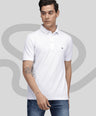 Sporto Men's Solid Polo T-Shirt - White