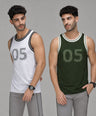InstaCool Combo Basketball Muscle Vest Anti odour and Moisture Wicking 2pcs