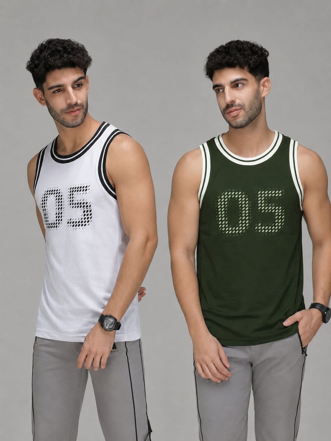 InstaCool Combo Basketball Muscle Vest Anti odour and Moisture Wicking 2pcs