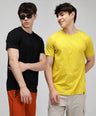 Round Neck Fluyid Cotton Rich, Solid Colour T-shirt Pack of 2