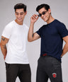Round Neck Fluyid Cotton Rich, Solid Colour T-shirt Pack of 2