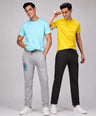 Round Neck Fluyid Cotton Rich, Solid Colour T-shirt Pack of 2