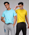 Round Neck Fluyid Cotton Rich, Solid Colour T-shirt Pack of 2