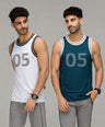 InstaCool Combo Basketball Muscle Vest Anti odour and Moisture Wicking 2pcs