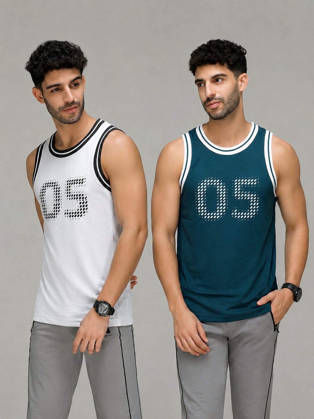 InstaCool Combo Basketball Muscle Vest Anti odour and Moisture Wicking 2pcs