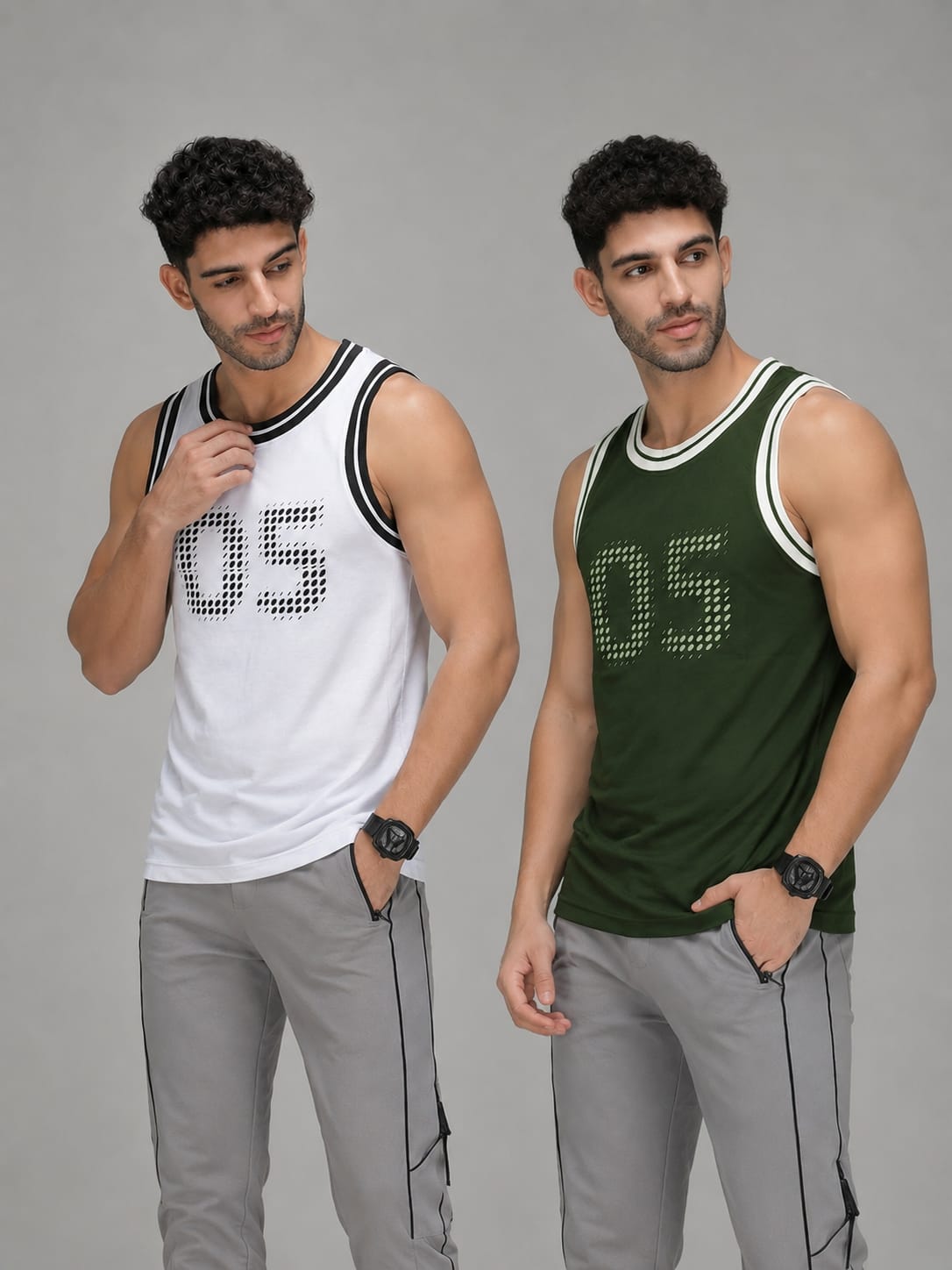 InstaCool Combo Basketball Muscle Vest Anti odour and Moisture Wicking 2pcs