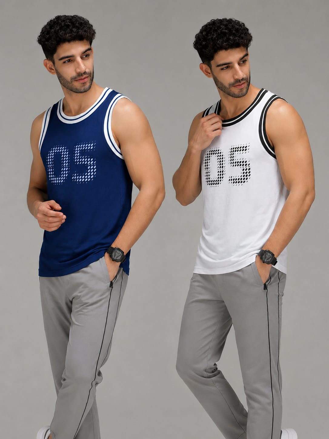 InstaCool Combo Basketball  Muscle Vest Anti odour and Moisture Wicking 2pcs