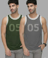 InstaCool Combo Basketball Muscle Vest Anti odour and Moisture Wicking 2pcs