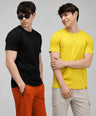 Round Neck Fluyid Cotton Rich, Solid Colour T-shirt Pack of 2