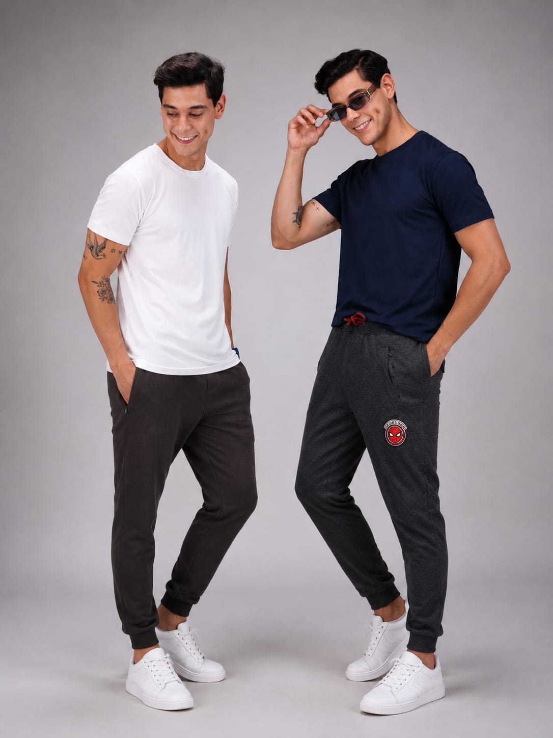 Round Neck Fluyid Cotton Rich, Solid Colour T-shirt Pack of 2