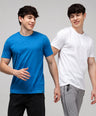 Round Neck Fluyid Cotton Rich, Solid Colour T-shirt Pack of 2