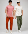 Round Neck Fluyid Cotton Rich, Solid Colour T-shirt Pack of 2