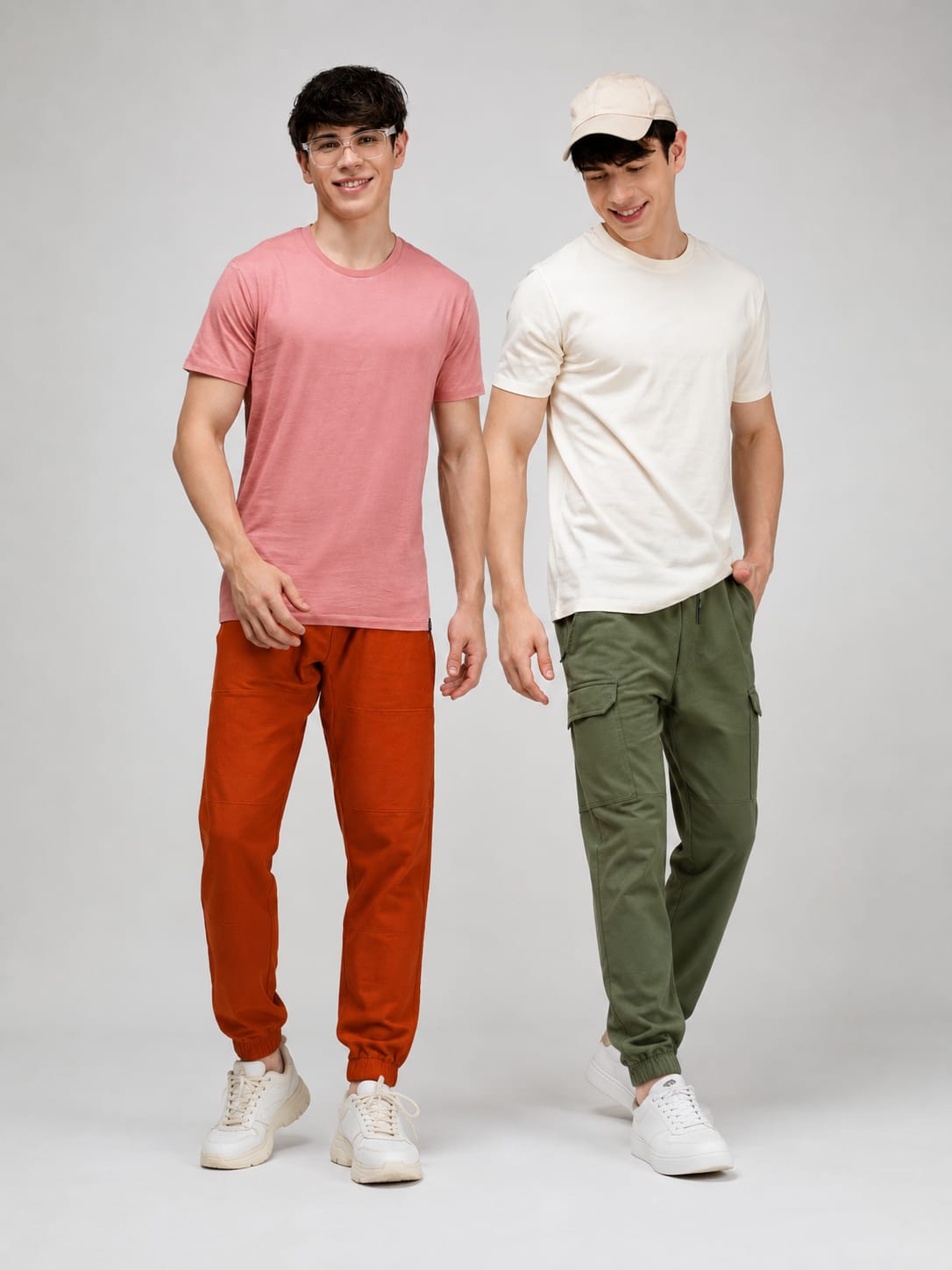 Round Neck Fluyid Cotton Rich, Solid Colour T-shirt Pack of 2