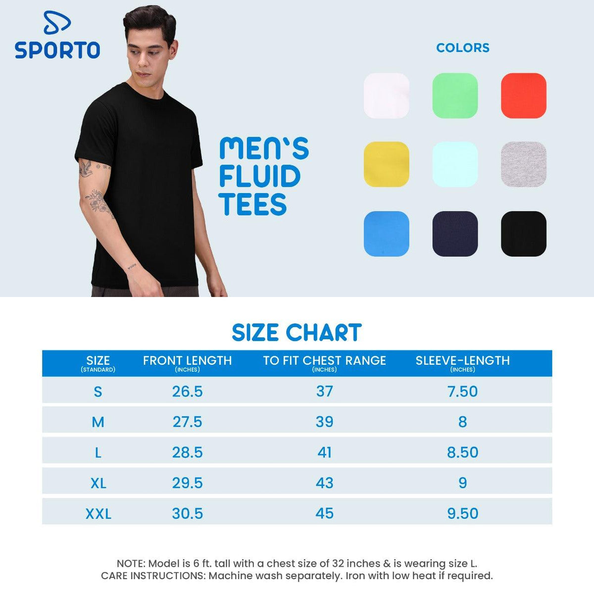 Sporto Men's Round Neck Cotton Tee Pack of - 3 (Anthra + Navy + White)