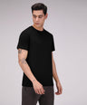 Sporto Men's Round Neck Cotton Rich, Solid Colour T-shirt Pack of 2