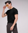 Sporto Men's Round Neck Cotton Rich, Solid Colour T-shirt Pack of 2