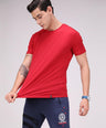 Sporto Men's Round Neck Cotton Rich, Solid Colour T-shirt Pack of 2