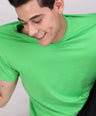 Sporto Men's Solid Fluid Cotton Tee - Tender Green