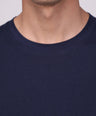 Sporto Men's Solid Fluid Cotton Tee - Dark Denim