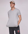 Sporto Men's Solid Fluid Cotton Tee - Grey Melange