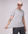 Sporto Men's Solid Fluid Cotton Tee - Grey Melange