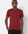 Sporto Men's Round Neck Cotton Tee - Ribbon Red