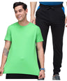 Men's Cotton Rich Solid T-Shirt/ Track Pant Sets-2PC