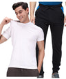 Men's Cotton Rich Solid T-Shirt/ Track Pant Sets-2PC