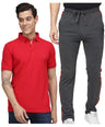 Men's Cotton Rich Solid T-Shirt/ Track Pant Sets-2PC