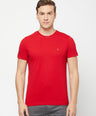 Sporto Men's Round Neck Cotton Tee - Pure Red