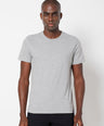 Sporto Men's Round Neck Cotton Tee - Grey Melange