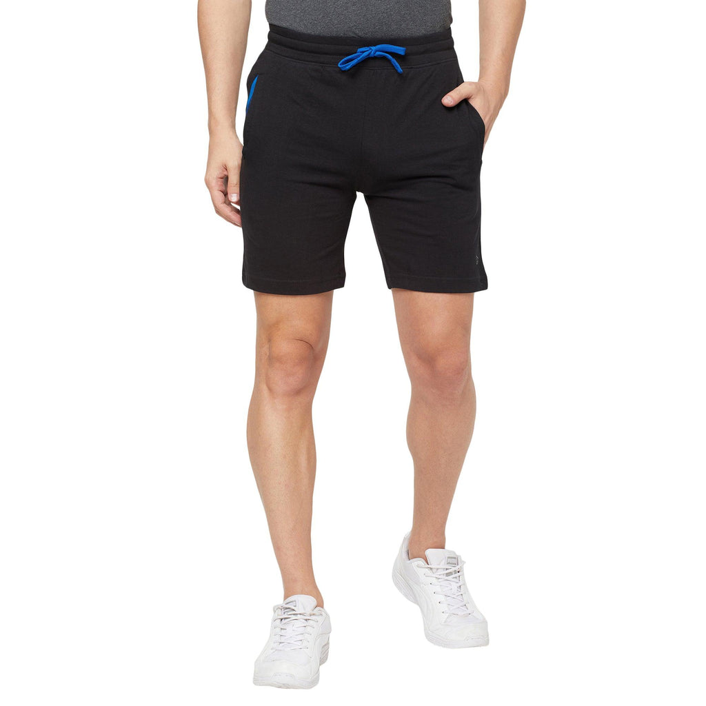 Sporto Men's Solid Casual Lounge Shorts - Black