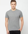 Sporto Men's Round Neck Cotton Tee - Grey Jaspe