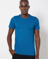 Sporto Men's Round Neck Cotton Tee - Blue Jaspe