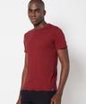 Sporto Men's Round Neck Cotton Tee - Ribbon Red