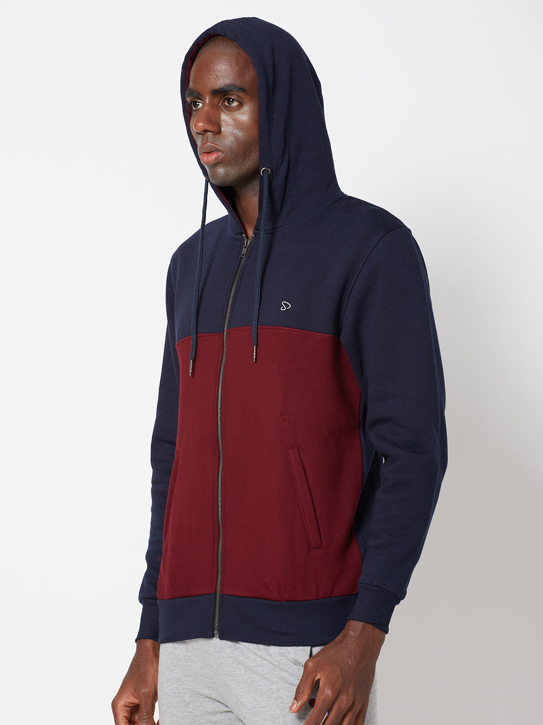Sporto Men's Zippered Hoodie Jacket - Navy