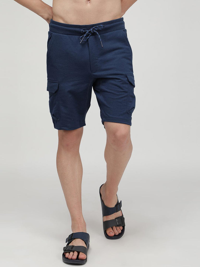 Sporto Men's Cotton Bermuda Shorts with 6 Pocket - Insignia Blue