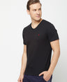 Sporto Men's V Neck T-Shirt - Pack of 2 [Black & White]