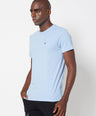 Sporto Men's Round Neck Cotton Tee - Light Iris Blue